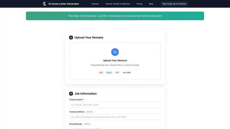 AI Cover Letter Generator