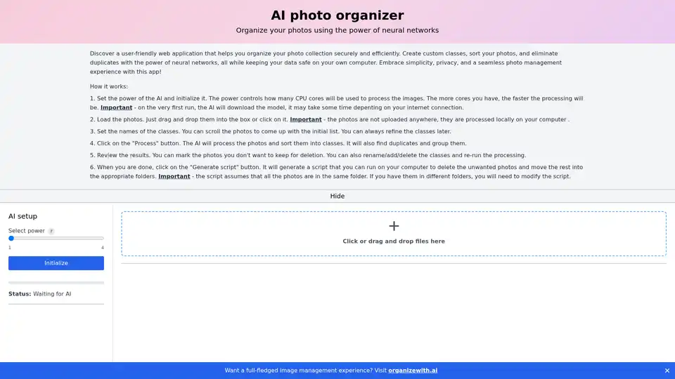 AI photo organizer