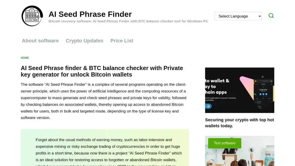 AI Seed Phrase Finder