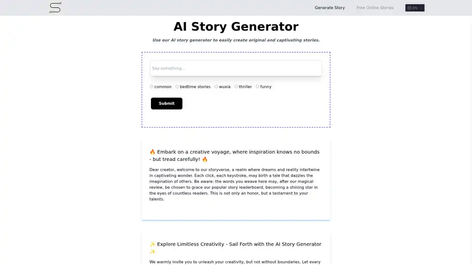 Free AI Story Generator