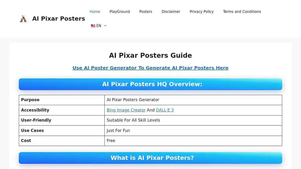 AI Pixar Posters