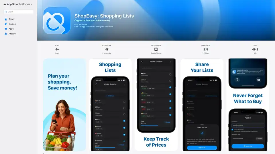 ShopEasy: Grocery Lists