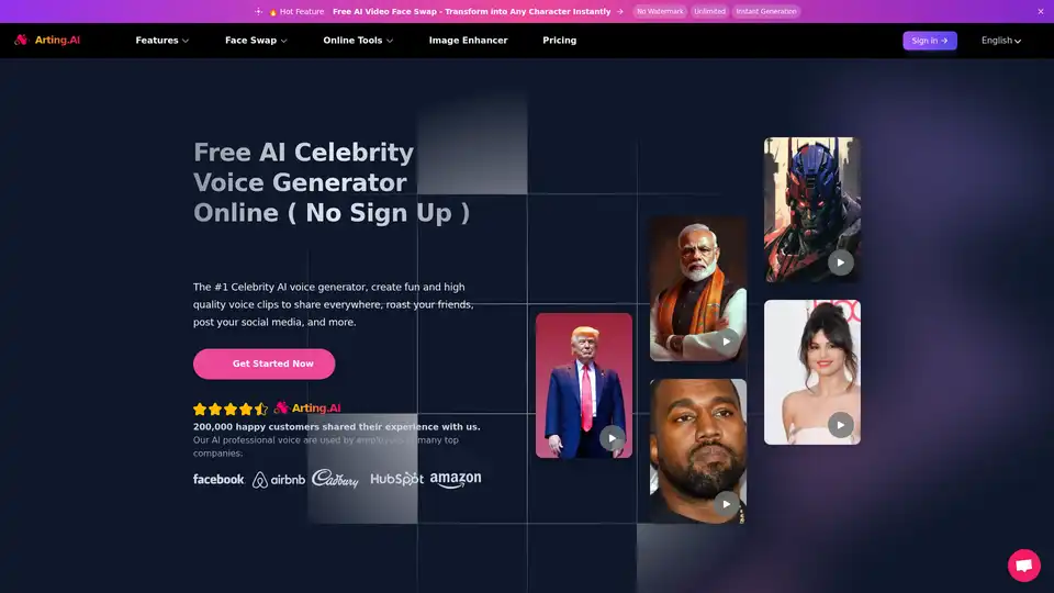 Arting AI Celebrity Voice Generator