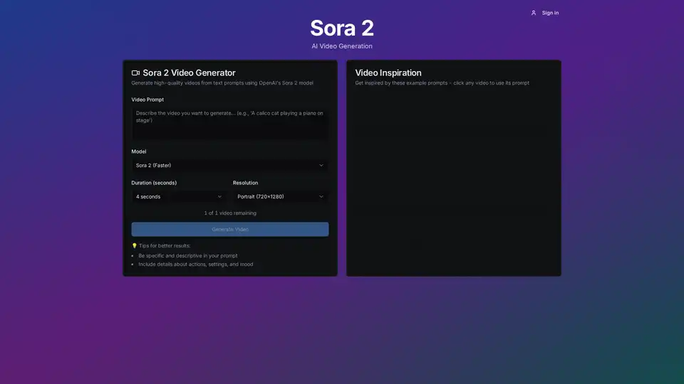 Sora 2 Video Generator