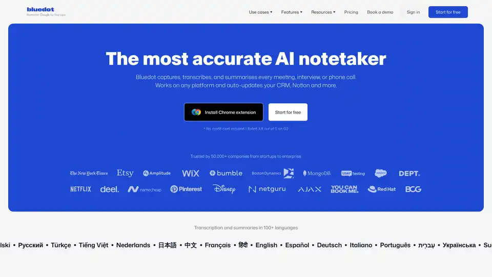 Bluedot AI Note Taker