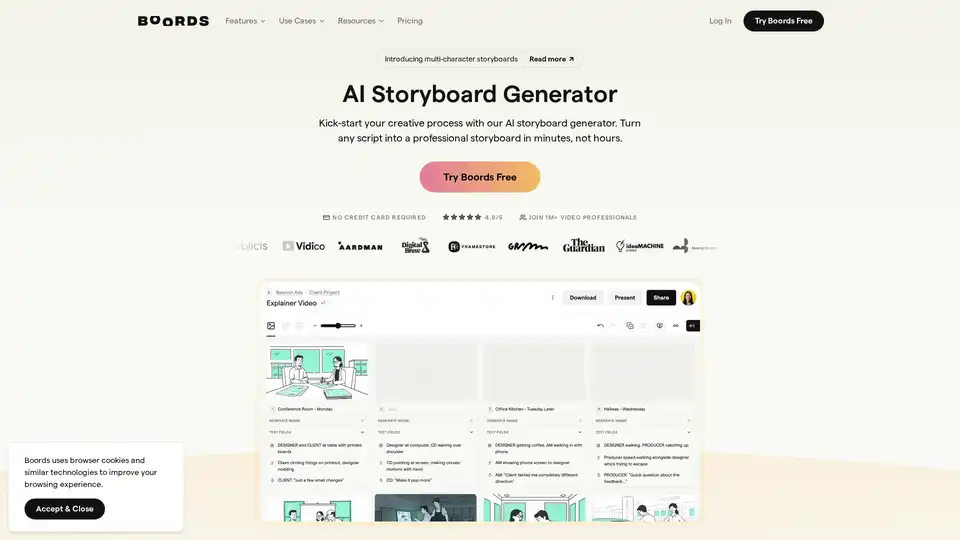 Boords AI Storyboard Generator