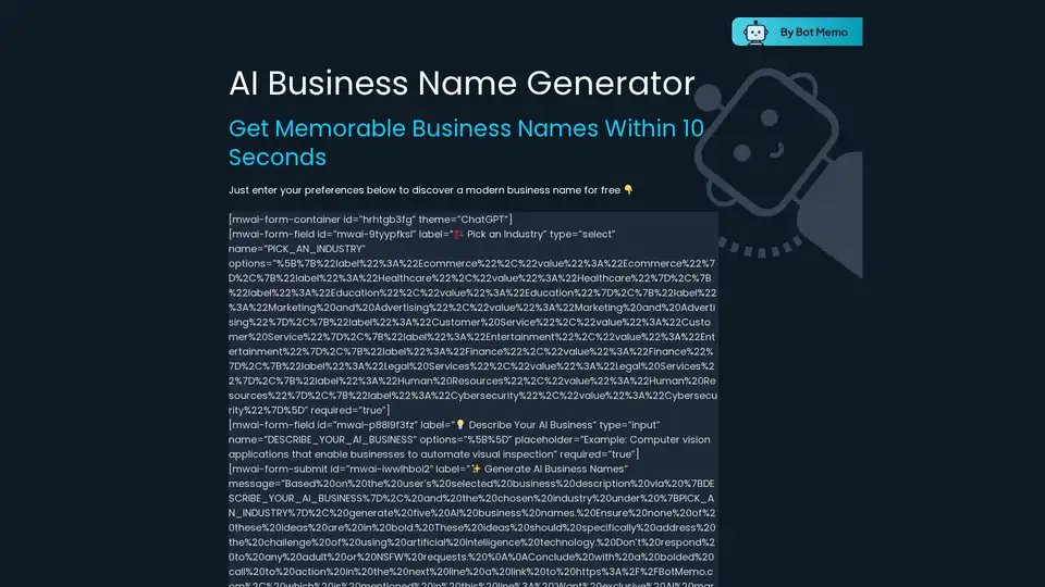 AI Business Name Generator