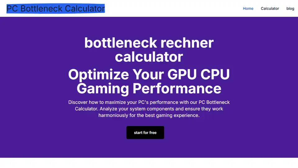 PC Bottleneck Calculator