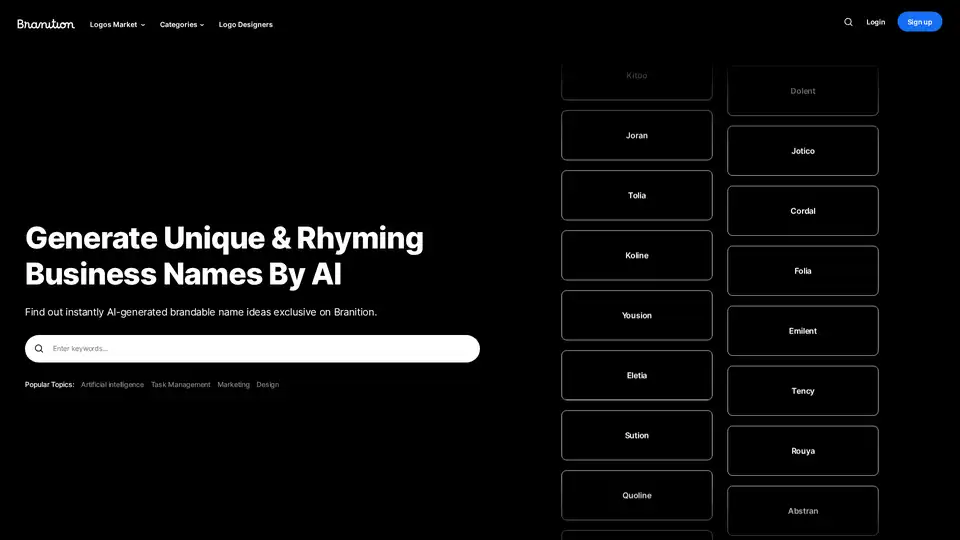 Branition AI Business Name Generator