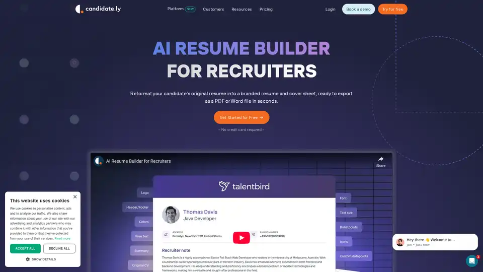 AI Resume Builder for Recruiters by Candidately
