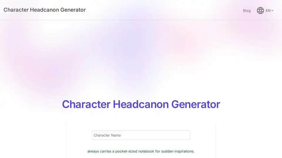 Character Headcanon Generator