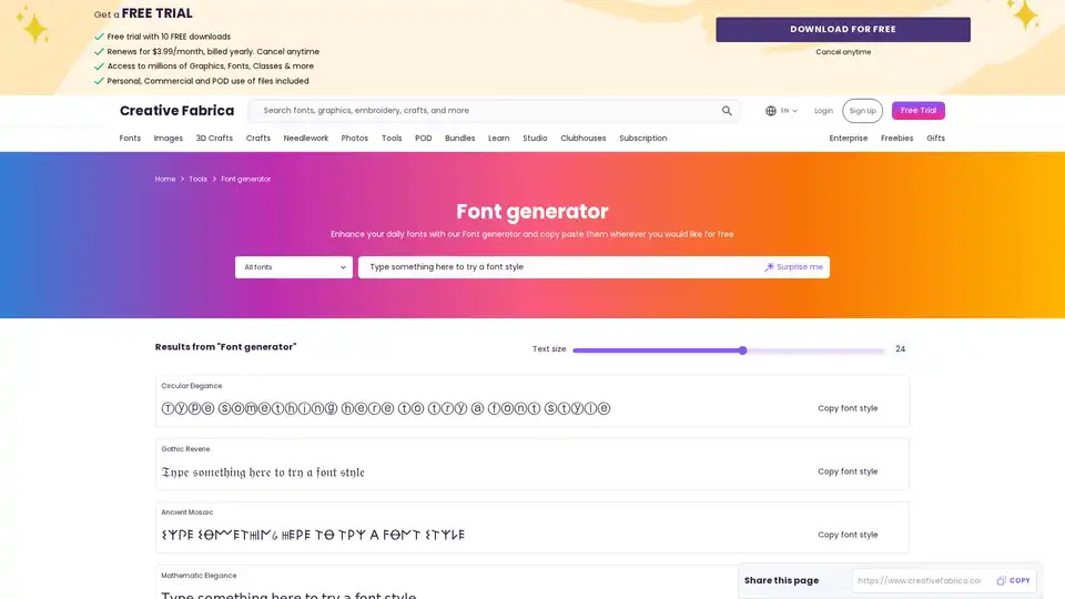 Creative Fabrica Font Generator