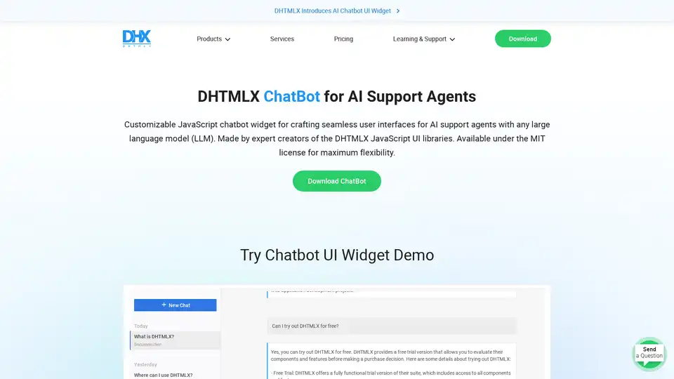 DHTMLX ChatBot