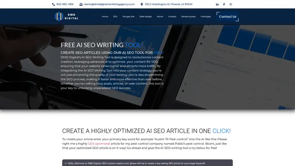 DMD Digital’s AI SEO Writing Tool