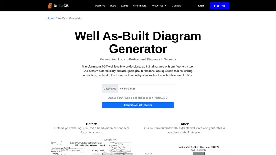 DrillerDB Well As-Built Diagram Generator