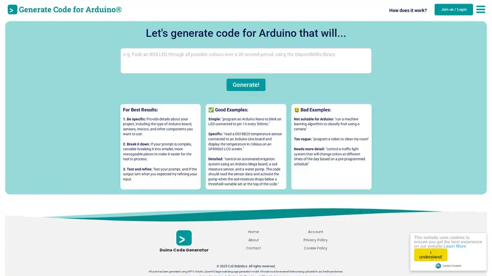 Duino Code Generator