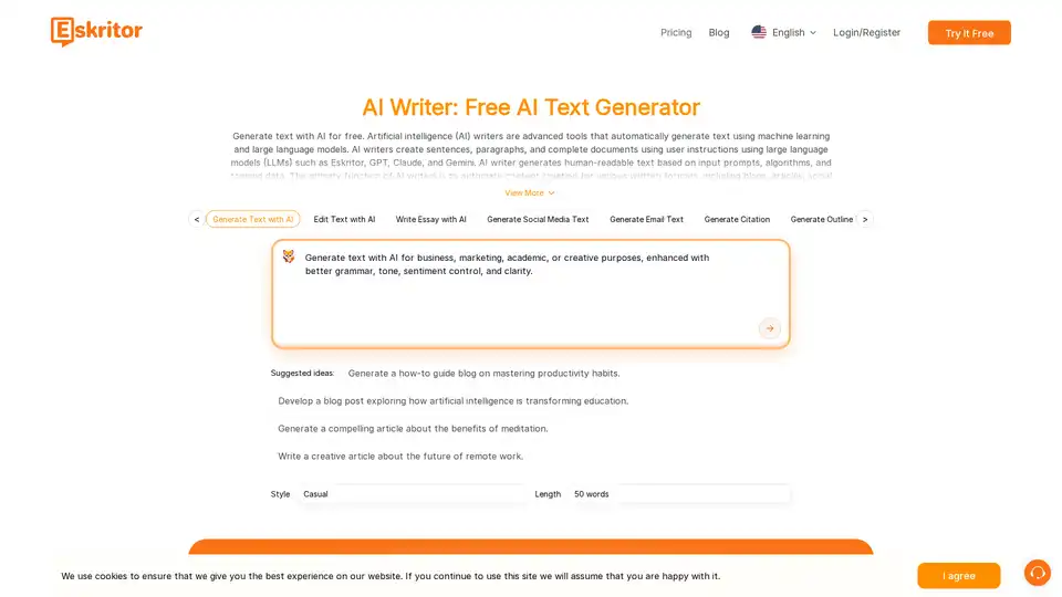 Eskritor AI Writer