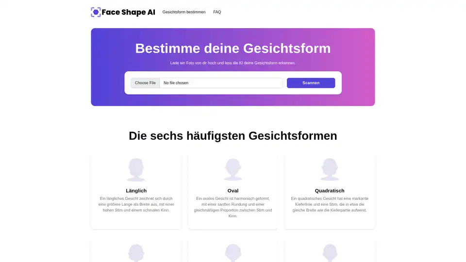 Gesichtsform bestimmen mit KI