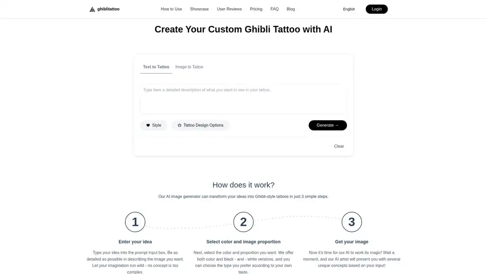 Ghibli Tattoo Generator