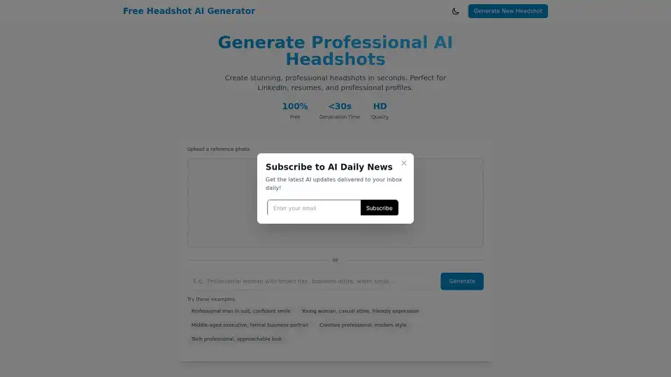 Free Headshot AI Generator