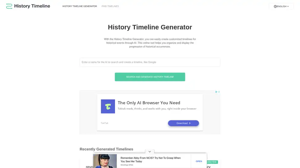 AI History Timeline Generator