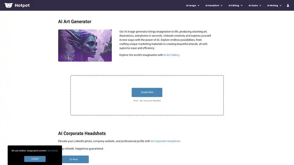 Hotpot AI Art Generator