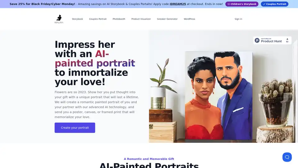 Imajinn AI Couple Portrait Canvas