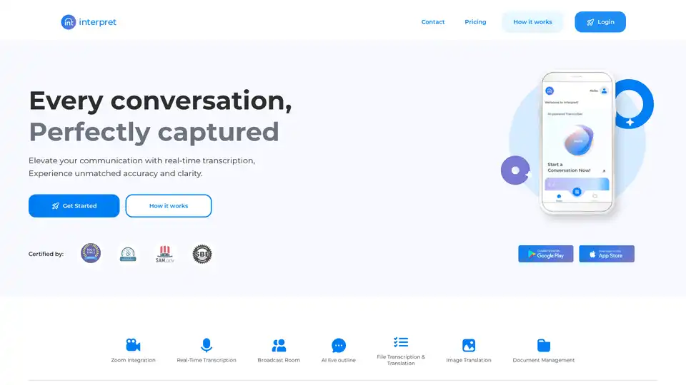 Interpret AI Translator / Transcriber