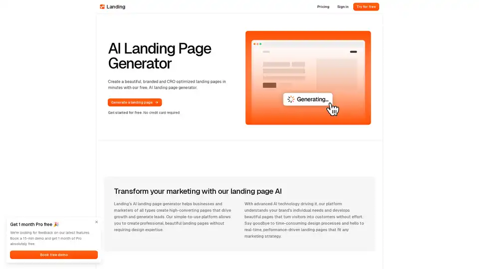 AI Landing Page Generator