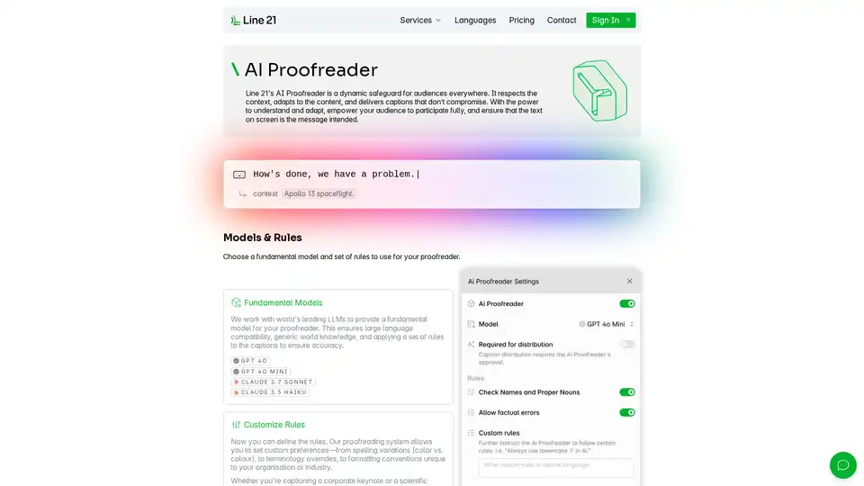Line 21 Captions - AI Proofreader