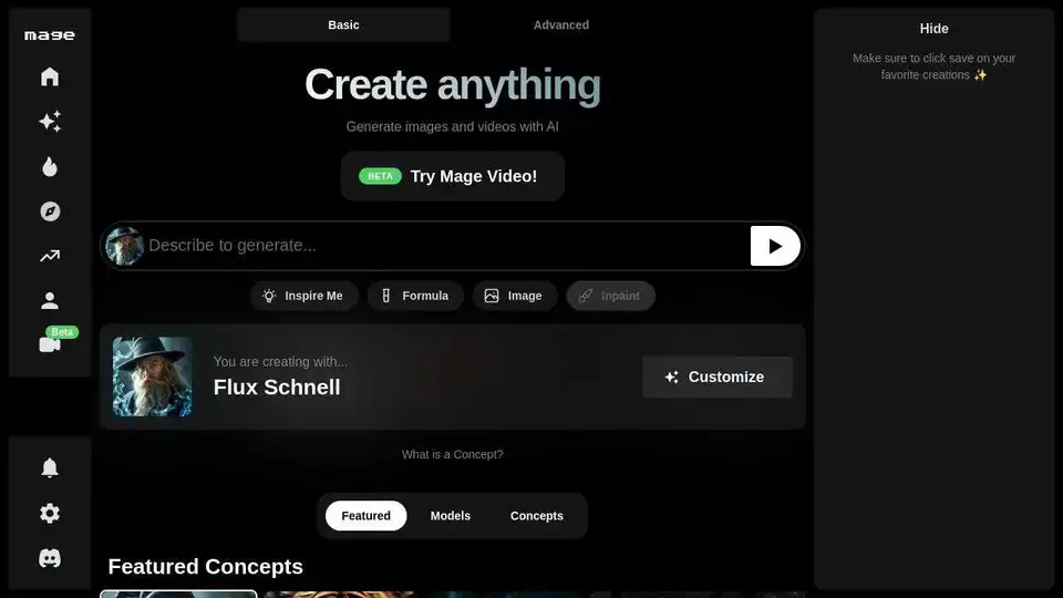 Mage | Free, Fast, Fun, Unlimited AI Apps