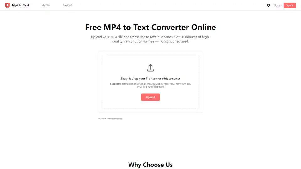 MP4 to Text Converter