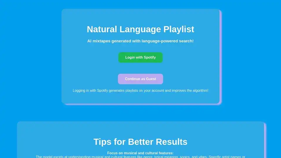 Natural Language Playlist