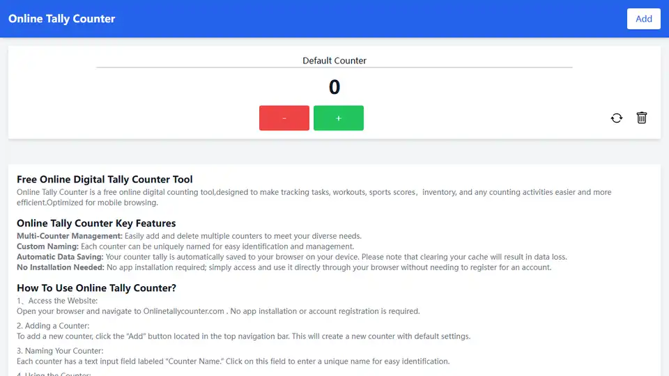 Online Tally Counter