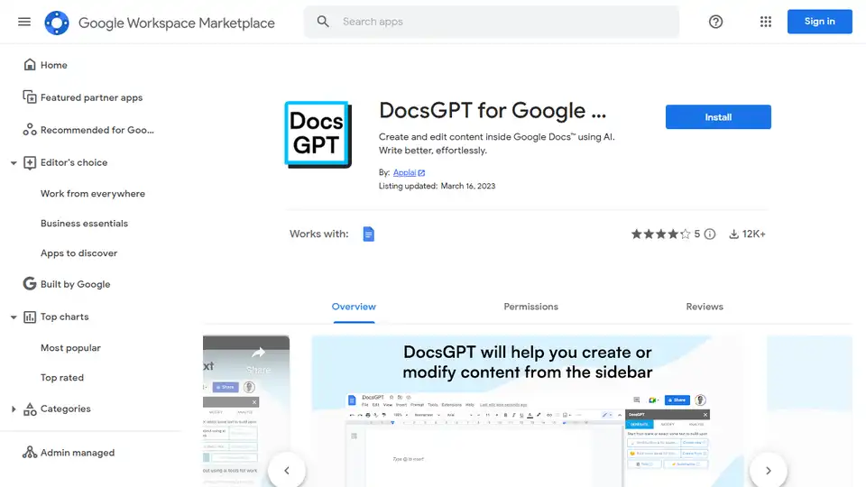 DocsGPT for Google Docs™