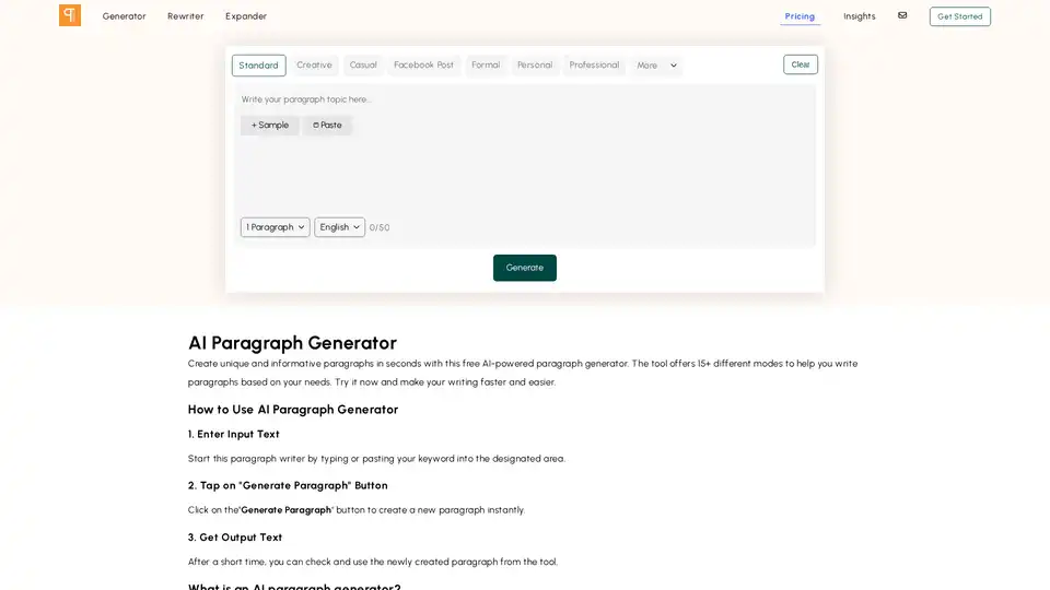 AI Paragraph Generator