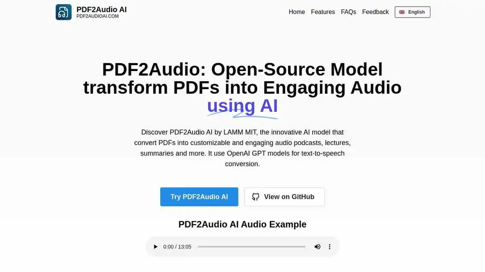 PDF2Audio AI