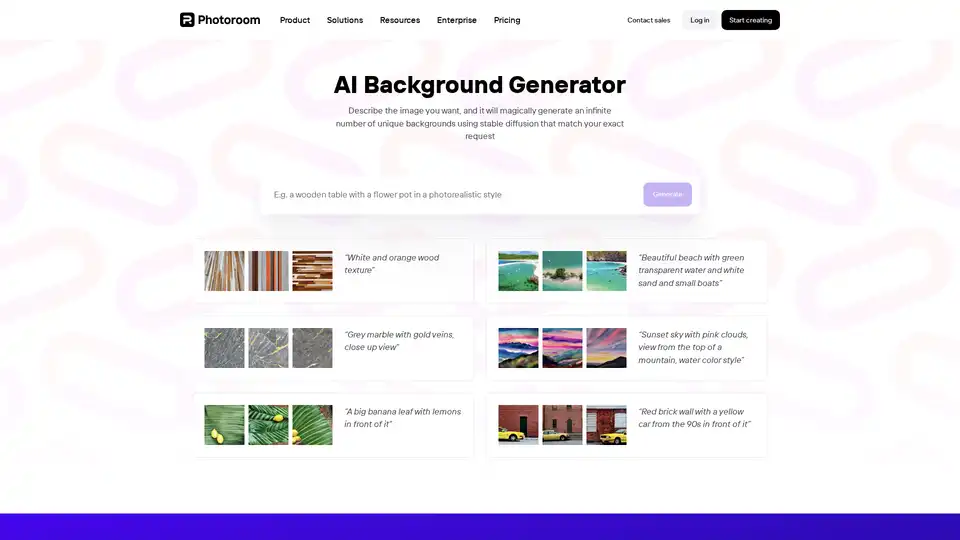 Photoroom AI Background Generator