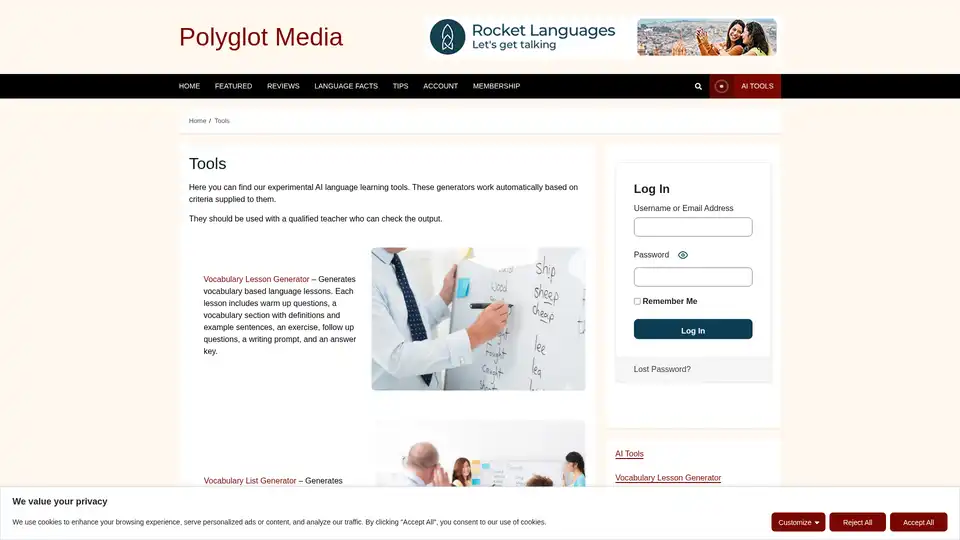 Polyglot Media AI Language Learning Tools