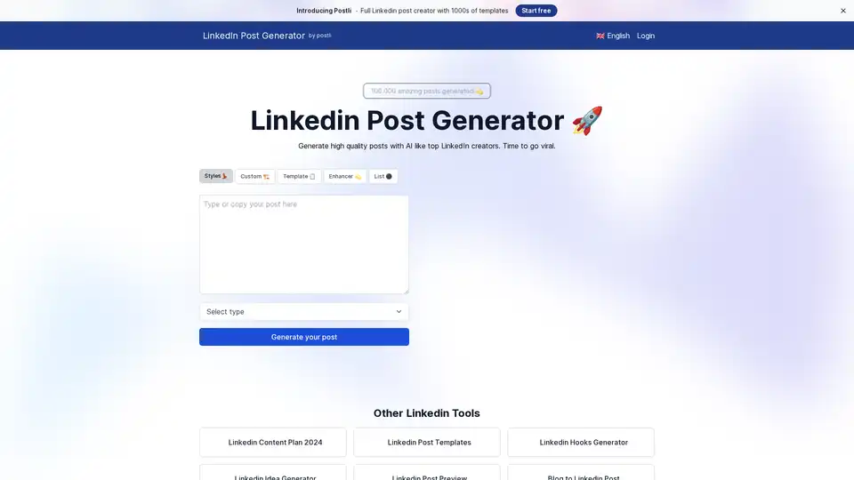 Postli Full Linkedin post creator