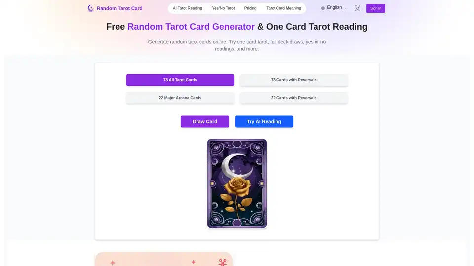 Random Tarot Card Generator