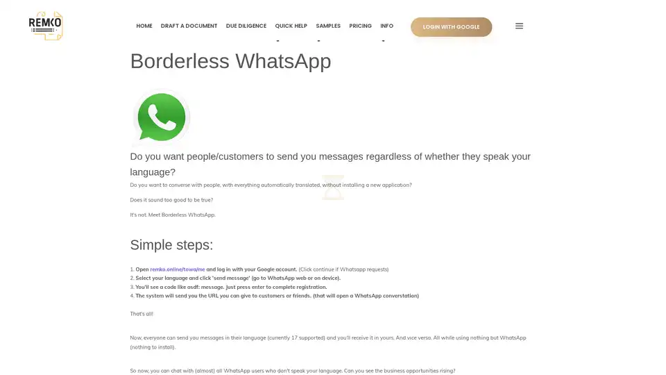 Borderless WhatsApp