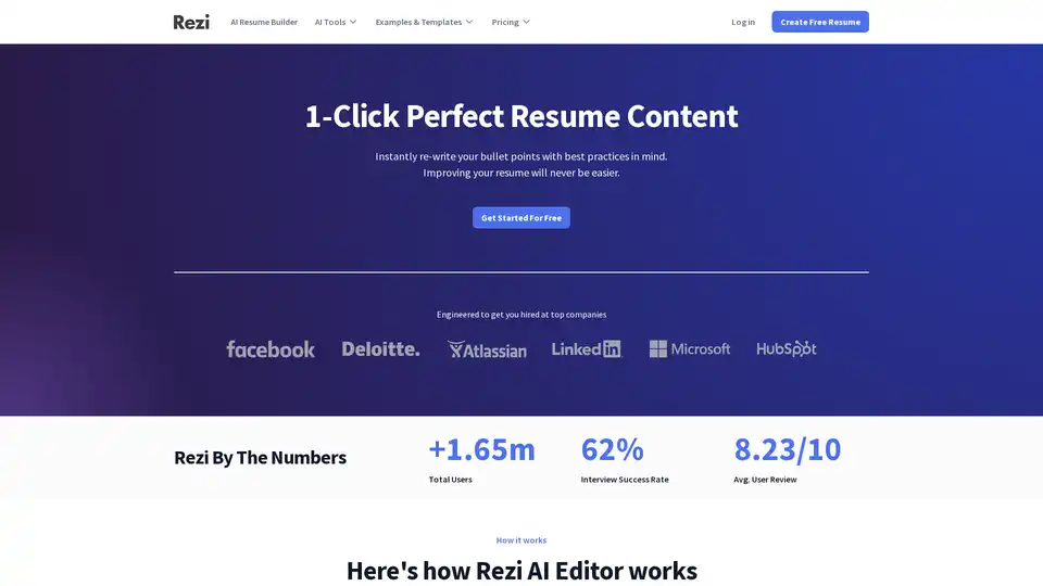 Rezi AI Resume Editor