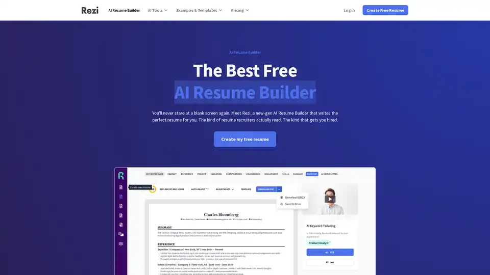 Rezi AI Resume Builder