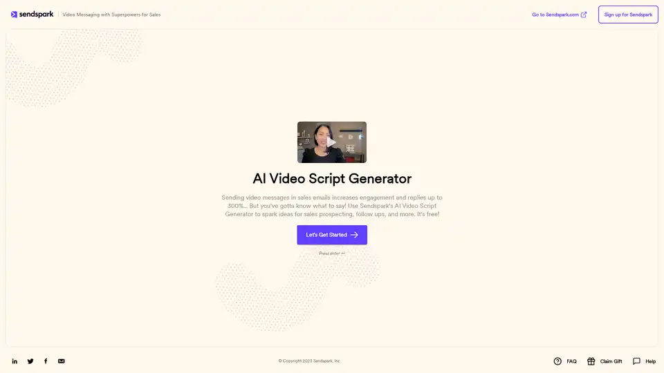 Sendspark AI Video Script Generator