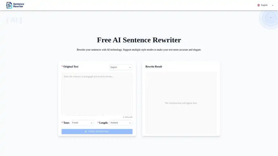 Free AI Sentence Rewriter