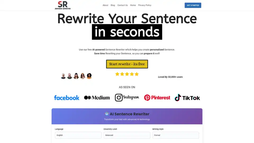 AI Sentence Rewriter