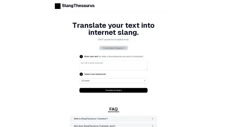 SlangThesaurus Translator