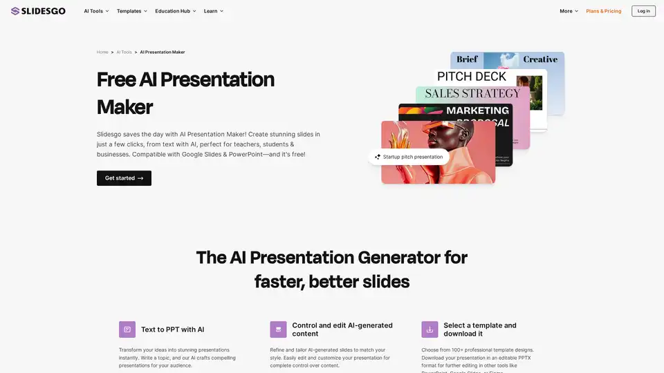 Slidesgo's AI Presentation Maker
