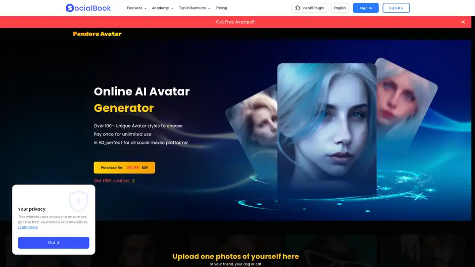SocialBook AI Avatar Generator